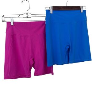 Bundle 2 Sunzel bright pink and Blue biker shorts size L